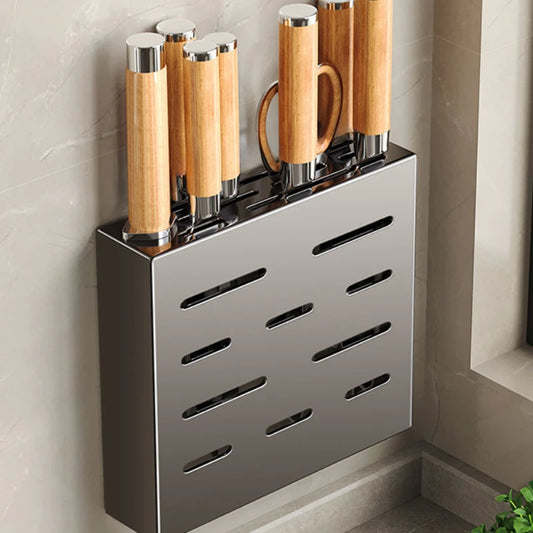 Kitchen knife storage box, knife holder, non-perforation, wall-mounted rack, kitchen items，kitchen accessories organizer