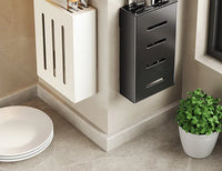 Kitchen knife storage box, knife holder, non-perforation, wall-mounted rack, kitchen items，kitchen accessories organizer